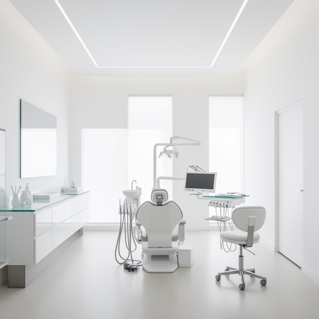 Interior moderno da Clínica Lumière